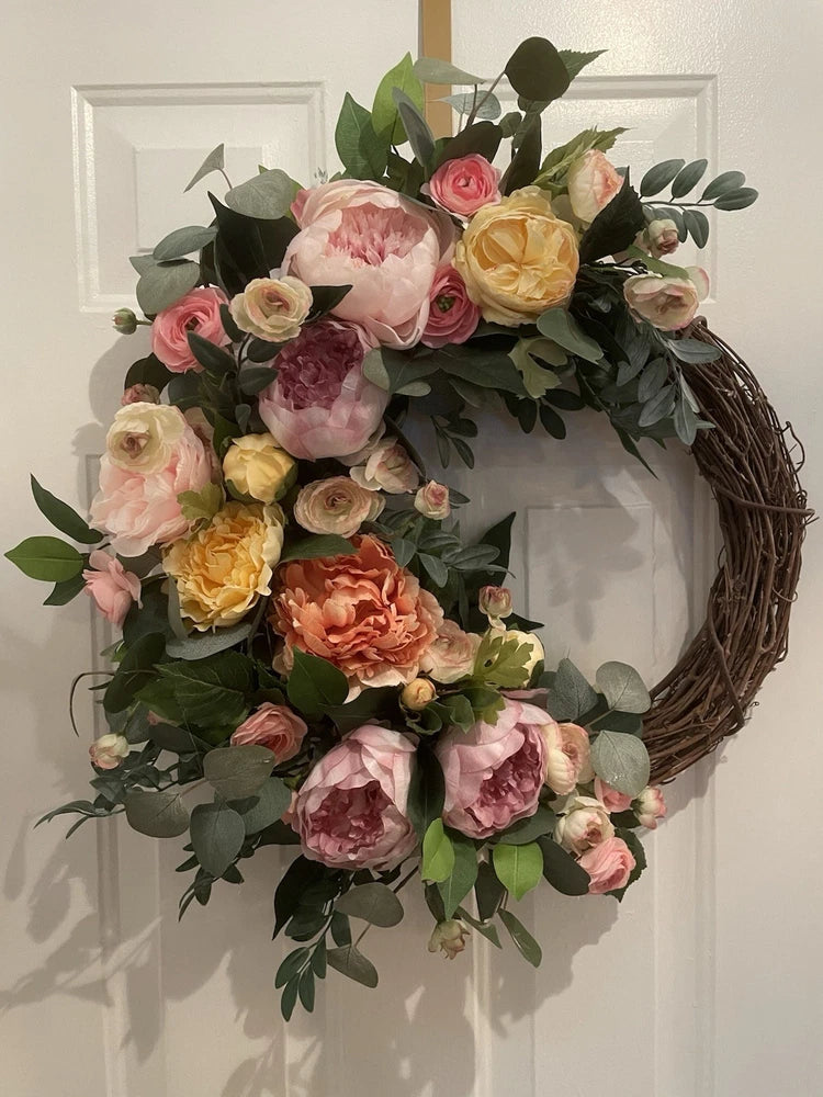 Gorgeous Spring Peony Wreath Artificial Flower Peony
