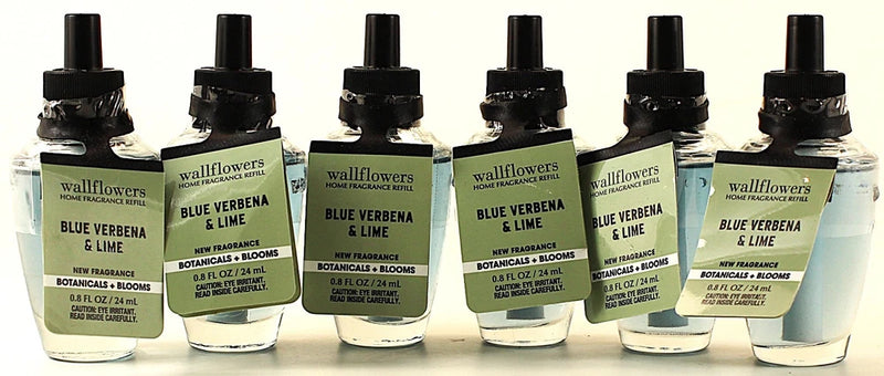 6  Bath & Body Works BLUE VERBENA & LIME Wallflowers Home Fragrance Oil Refills Bouquet