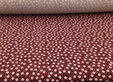 Double Brushed DTY Floral Spandex Stretch Apparel Fabric Burgundy Pink Tan L311 Flowering Plants