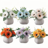 6PCS Artificial Sunflower with Ceramic Vases Ð Spring Centerpiece Table Decor... Sunflower