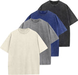 MenÕs Oversized Vintage Acid Wash T-Shirt 100% Cotton Loose Fit Streetwear Tee Roses