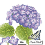 (888) TWO Individual Paper LUNCHEON Decoupage Napkins - PURPLE HYDRANGEA FLOWER Hydrangea