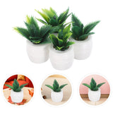 4 Pcs Dollhouse Simulation Potted Plant Bonsai Ornament Miniature Plants Green Plant