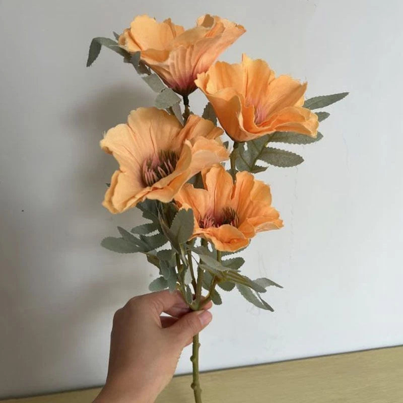 Artificial Poppy Flower Branch Living Room Dining Table Home And Hotel Decor NEW Bouquet