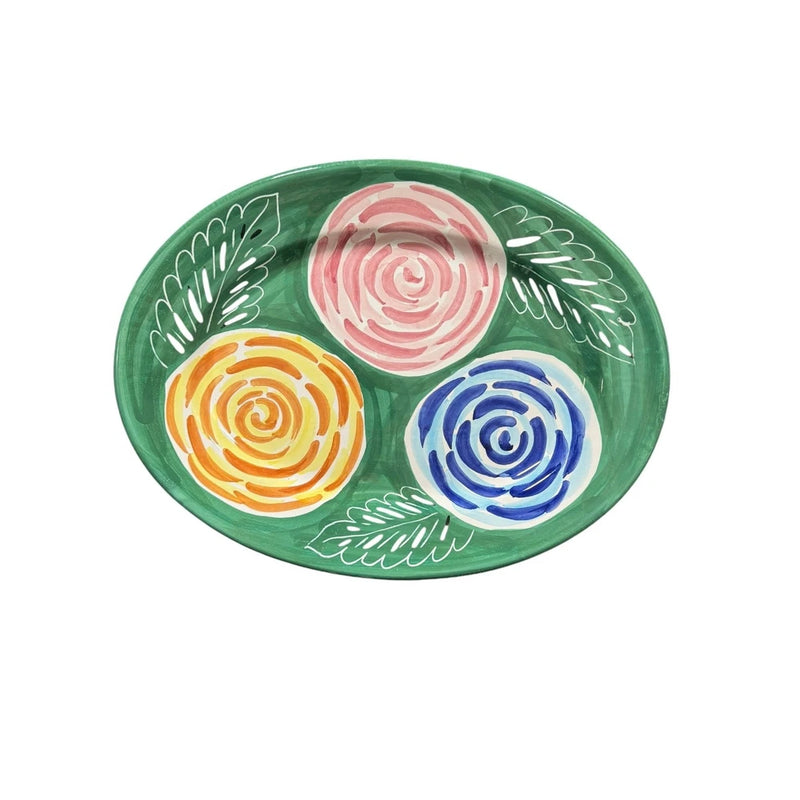 Hand Painted Pier 1 Ranunculus Flower Patterned Serving Dish Ranunculus