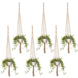 6Pcs 41inch Macrame Plant Hanger Garden Flower Pot Holder Vintage Rope Basket Garden Plants