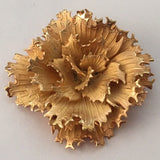 Vintage signed Lisner gold tone flower brooch Pin Floral Carnation Art Piece Carnation