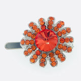 Sunflower Magnet Hair Clip Hairpin  Rhinestone Crystal Flower Barrette Orange 20 Sunflower