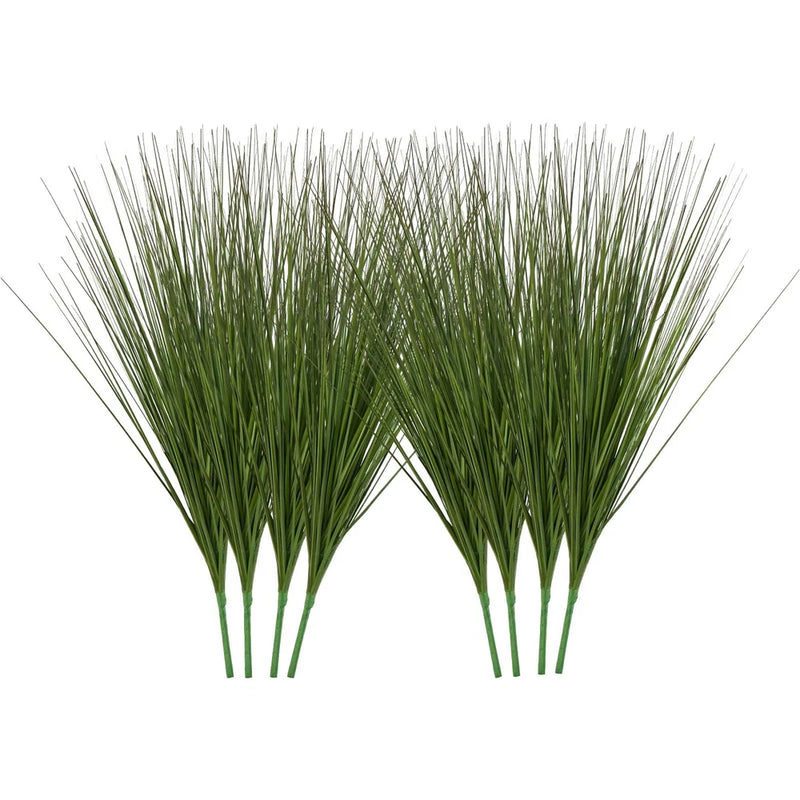 VEVOR Artificial Grass Plant 27 Inch Faux Onion Grass 8 Pack Greenery Shrubs Green Plant