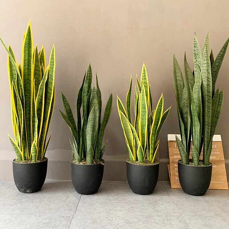 Artificial Potted Tropical Large Snake Plants Sansevieria Leaves For Home Decor Green Plant
