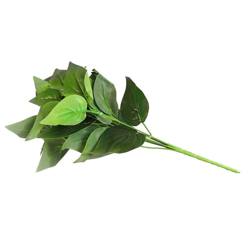 10 Pcs Simulation Plastic Green Plants Fake Leaves for Decoration Decorative Green Plant
