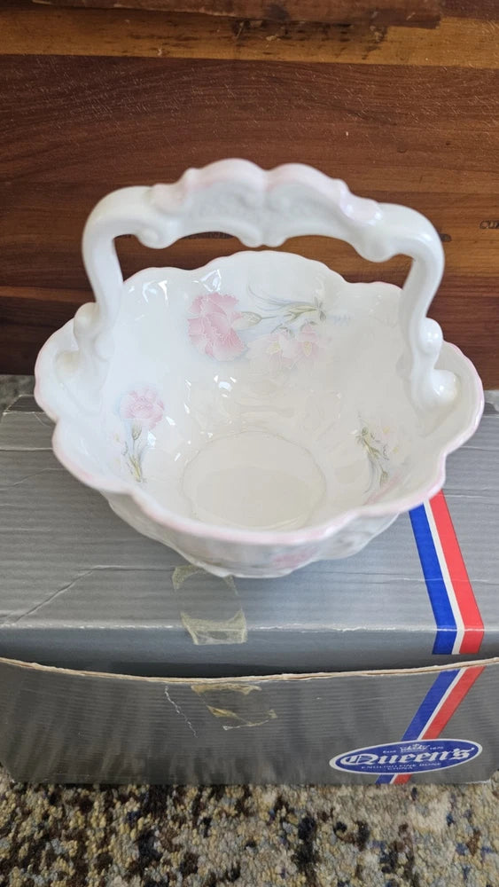 QueenÕs Fine Bone China Pink Carnation Basket Carnation
