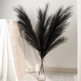 3 BLACK 44" ARTIFICIAL Pampas Grass SPRAYS Faux Plant STEMS Party Decorations Pampas Grass