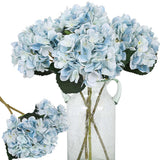 Blue Hydrangea Artificial Flowers 6pcs Faux Hydrangea Flowers, Fake Flowers f... Hydrangea