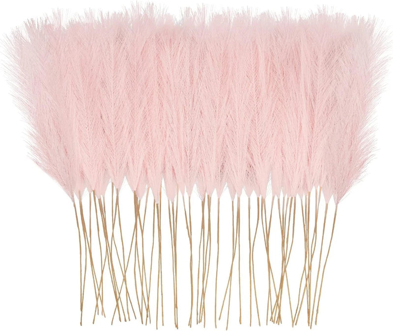 Faux Pampas Grass Decor 50pcs Pink Pampas Grass