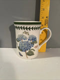 New Portmeirion Botanic Garden 2 Pc Mug & Coaster Lid Hydrangea Blue Floral#168 Hydrangea