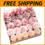 Pink & Blush Silk Hydrangea Rose Combo Hydrangea