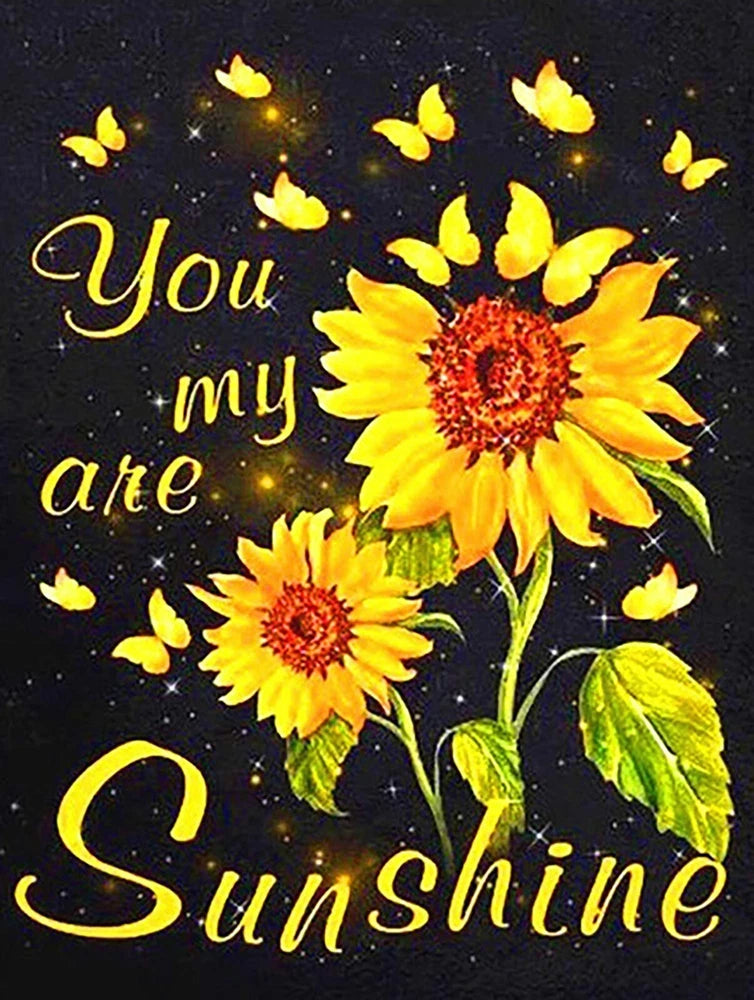 Sunflower You Are My Sunshine Iron On Transfer-T-Shirt + Light & Dark Fabrics #4 Sunflower