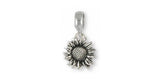 Sunflower Charm Slide Jewelry Sterling Silver Handmade Flower Charm Slide SF6-PN Sunflower