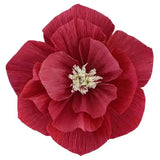Burgundy Red Crepe Paper Peony Flower - 3 Sizes Peony