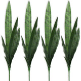 Green Artificial Snake Plants 30" 4 Pcs Faux Agave Fake Sansevieria Green Plant