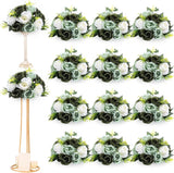 12 Pcs Forest Green Silk Flower Kissing Balls for Wedding Centerpieces Hydrangea
