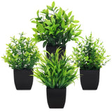 Fake Plants 4 Packs Small Artificial Greenery Plants Mini Black Bathroom Acce... Green Plant