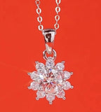 Certified S925  Moissanite Sunflower Necklace, 18k Gold Plated. 1 CT, 16-18Ó Sunflower