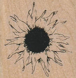 Single Sunflower/Small 2 1/4 x 2 1/4" Rubber Stamp, Plants Stamp, Flowers, Trees Sunflower