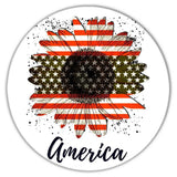 Gift Coaster : Sunflower American Flag Flower Floral Yellow Decor Patriotic Sunflower