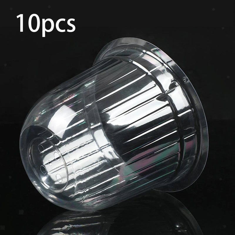 Clear plastic garden cloche dome with vented base for protecting plants