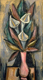 Dream-art Oil painting Marsden-Hartley-Lilies-in-Rose-Vase nice flowers handmade Lily