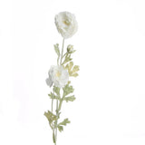 Set of 4 Snow Frosted White Artificial Peony 30" Floral Stems Peony