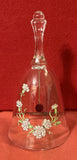 Vintage 24% Full Lead Crystal Birthday Flower Glass Bell With Pink Carnations 6Ó Carnation