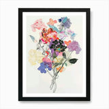 Hydrangea 2 Collage Flower Bouquet  Framed Wall Art Poster Canvas Print Picture Hydrangea