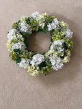 Silk Flower Wreath 26Ó Green and White Hydrangeas for Front Door Hydrangea