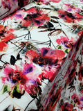 Multicolor Pink Purple Red Floral Soft Chiffon Fabric By the Yard For Dress Flowering Plants