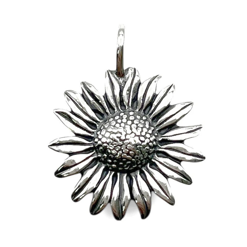 925 Sterling Silver Sunflower Charm Pendant Handmade Flower Gift Women Sunflower