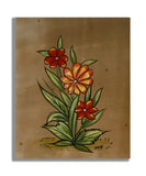 Yellow Lilies Flower Handmade Miniature Floral Painting 6.5 x 5 in 