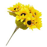 Group of 4 Artificial Sunny Yellow Sunflower Floral 13" Bushes Sunflower