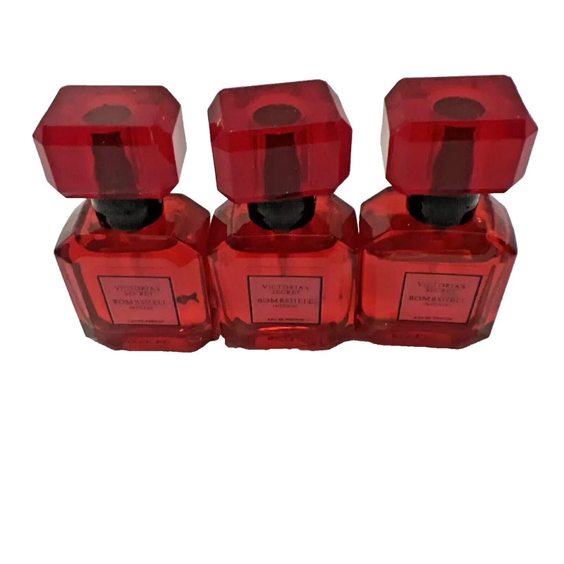 3PK Victoria's Secret Bombshell Intense Perfume Eau De Parfum .25 fl oz No Box EDP