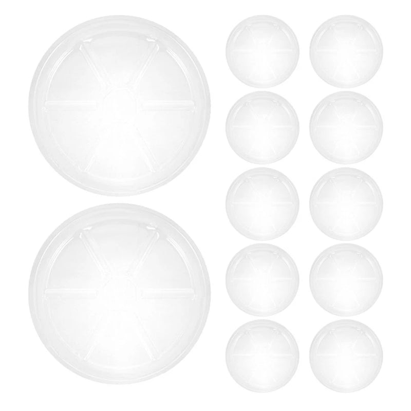 Round clear plastic planter saucers, set of 15