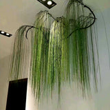 5X Artificial Plastic Grass Leaves Simulation Fake Plant Wall Hanging Home Decor Green Plant