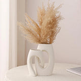 White Vase Set - Modern & Boho Ceramic Vases for Home Decor with Pampas Grass... Pampas Grass