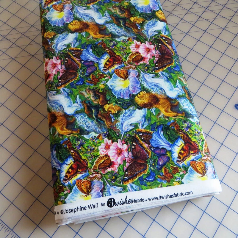 Yard, World Of Wonder Fantasy Floral, 3 Wishes, $3.99 Ships ANY Amount Of Fabric Flowering Plants