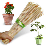 100pcs 18" Bamboo Plant Stakes 18 inch Long Skewers Sticks Wood Plant Supports Garden Plants