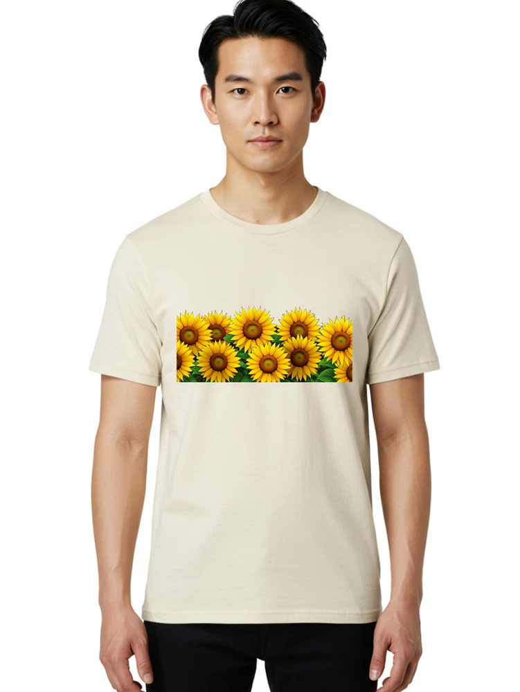 Sunflowers-9 Mens Graphic Tee, 100% Cotton, Casual Summer Wear Sunflower