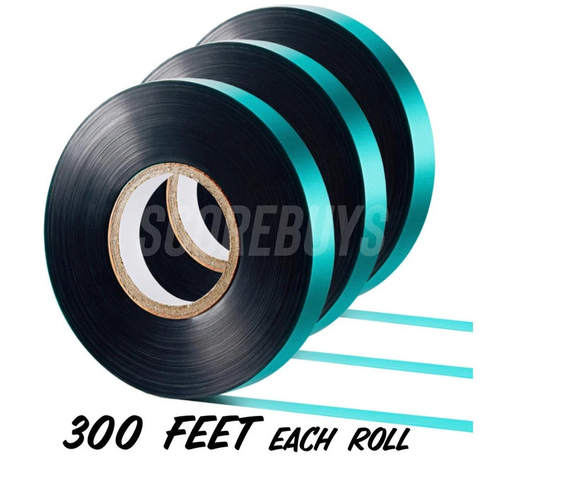 3 Rolls - Plant Tie Tape 300 FEET x 1/2Ó Each Roll - Stretch Green Garden Stake Garden Plants