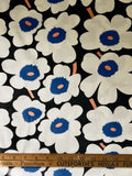 BOLD BLACK BLUE FLOWER COTTON DECOR FABRIC MARIMEKKO UNNIKO STYLE 64Ó WIDE BTY Flowering Plants