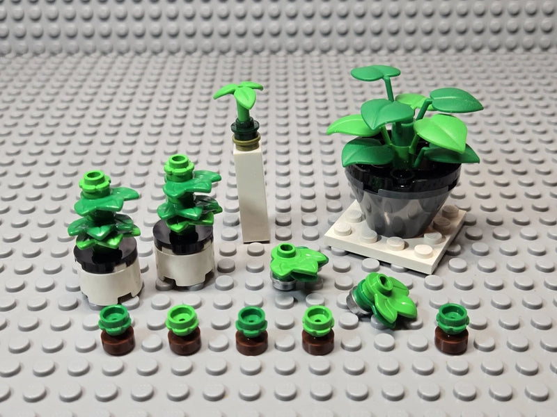 LEGO Potted Plant Set  Home Decor Green Leaves Office House Building Green Plant
